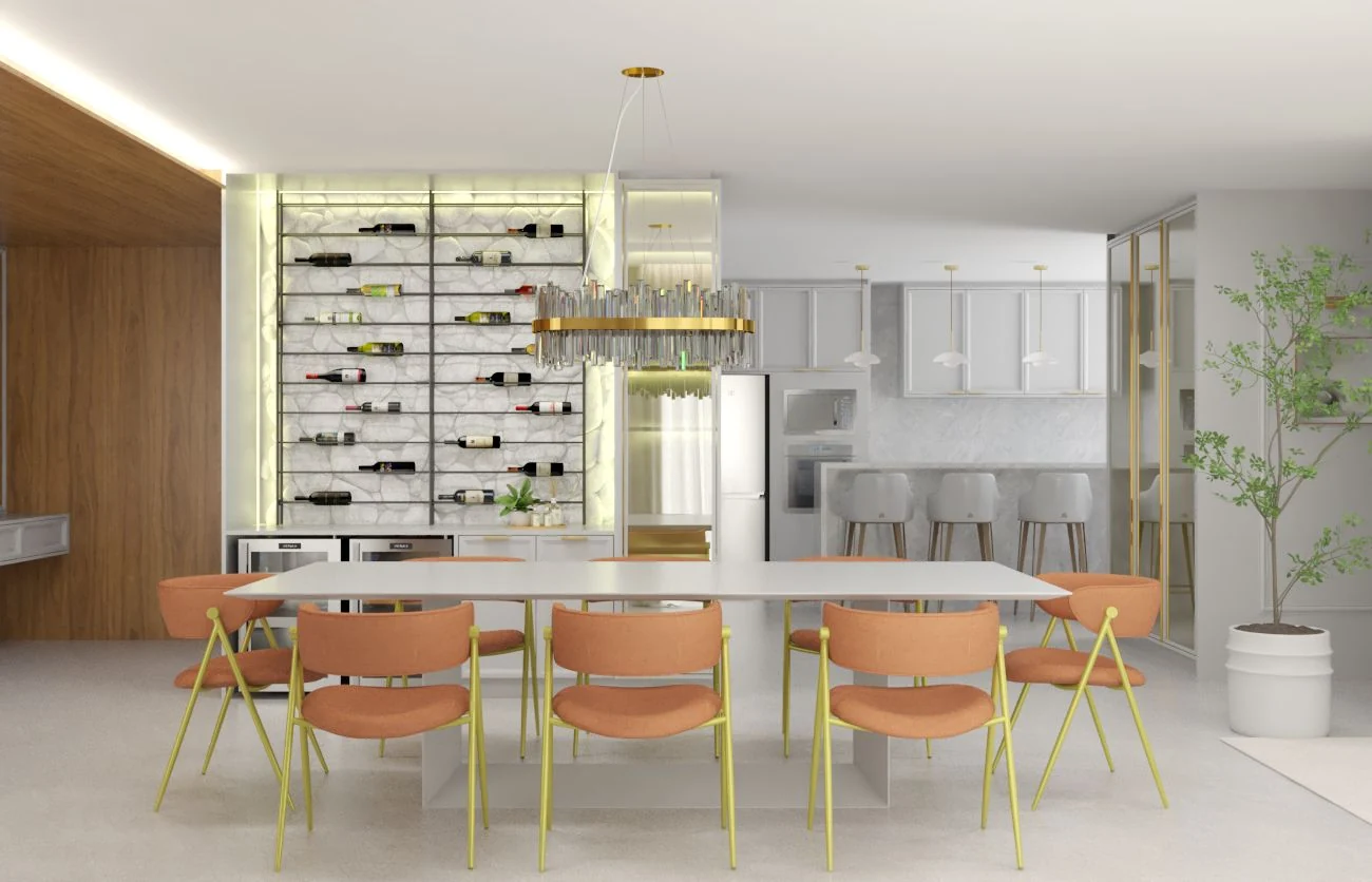 Perspectiva do espaço gourmet do Move Residencial