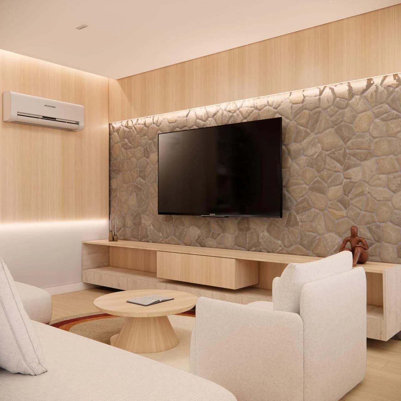 Perspectiva da sala de estar do Move Residencial
