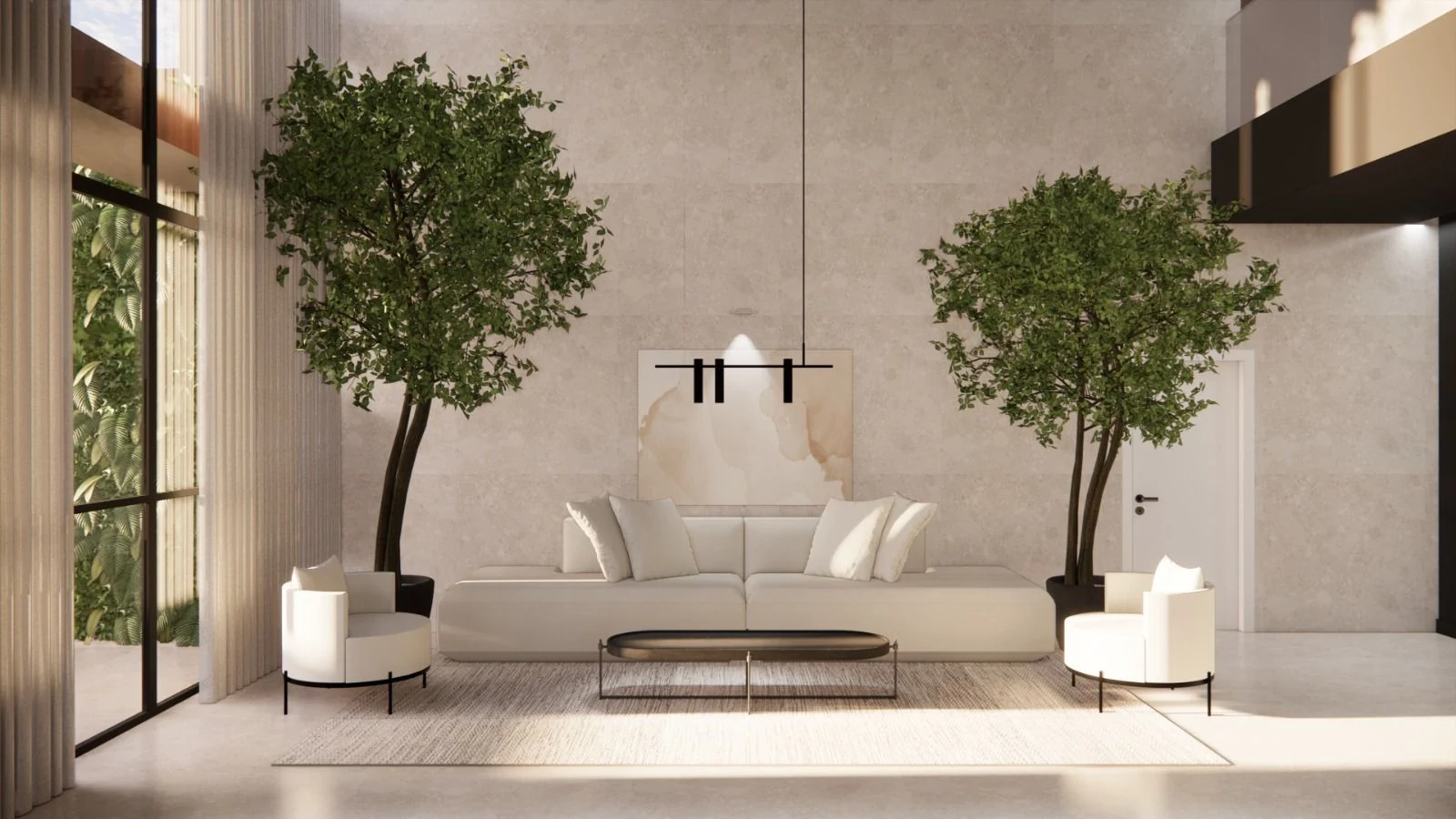 Perspectiva do lounge do Move Residencial
